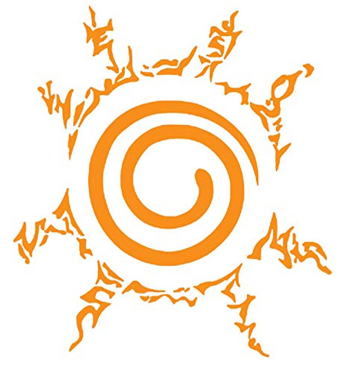 Sealing Jutsu Nine Tales Fox Vinyl Sticker Decals for Car Bumper Window Laptop Tablet Phone -8" x 7.3", Orange-