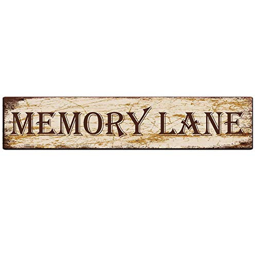 Memory Lane Aluminum Metal Plaque Rustic Tin Sign Retro Wall Decor 4x16 in / 10x40 cm