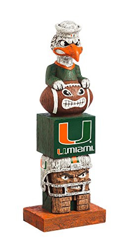 Team Sports America NCAA Miami Hurricanes Tiki Totem