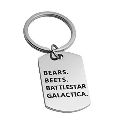 JINGMARUO The Office TV Show Quote Stainless Steel Keychain Funny Gift for Dwight Schrute Fans -Dunder Mifflin INC Paper Company- JINGMARUO The Office TV Show Quote Stainless Steel Keychain Funny Gift for Dwight Schrute Fans -Dunder Mifflin INC Paper Company-