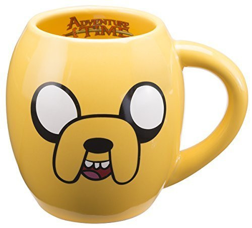 Vandor 13062 Adventure time 18 oz Oval Ceramic Mug, Yellow and Black by Vandor, LLC