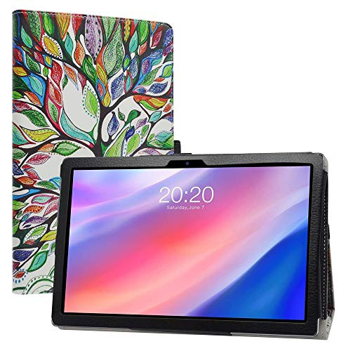 LiuShan Compatible with TECLAST P20HD case,TECLAST M40 case,PU Leather Slim Folding Stand Cover for 10.1" TECLAST P20HD / TECLAST M40 Tablet-Not Fit Other Tablet-,Love Tree