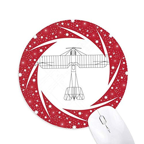 Aircraft Line Fight Wheel Mouse Pad Round Red Rubber