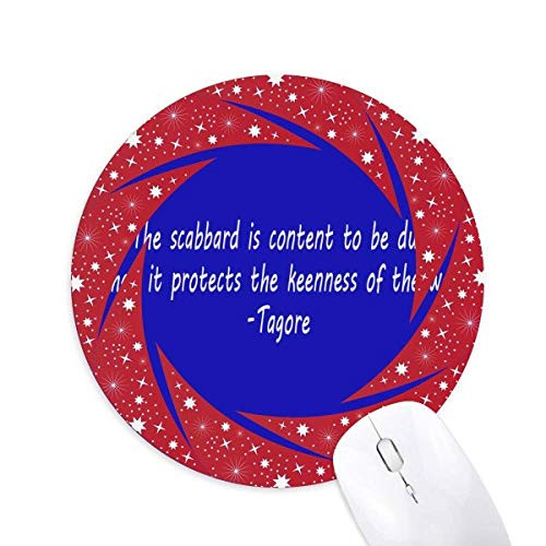 Qoutes Healing Sentences Scabbard Protect Keenness Wheel Mouse Pad Round Red Rubber