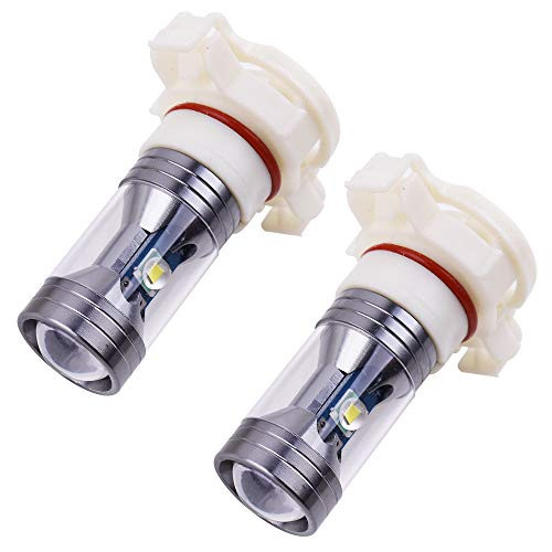 NINGLE 5202 5201 12085 12086 PS19W PS24W LED Fog Light Bulb 2600 Lumens Extremely Bright LED Replacement Bulbs with Projector for DRL Driving Lamp 6000K Xenon White -Pack of 2-