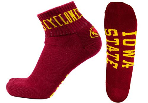NCAA Iowa State Cyclones Men's Quarter Socks, Maroon/White/Gold NCAA Iowa State Cyclones Men's Quarter Socks, Maroon/White/Gold