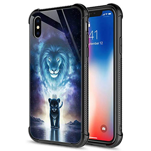iPhone XR Case, Mirror of The King iPhone XR Cases, Tempered Glass Back plusSoft Silicone TPU Shock Protective Case for Apple iPhone XR