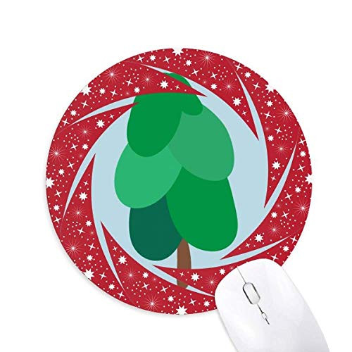 Green Tree Cartoon Gradient Wheel Mouse Pad Round Red Rubber