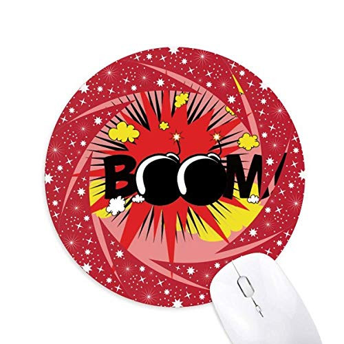 Clouds Boom Spark Wheel Mouse Pad Round Red Rubber