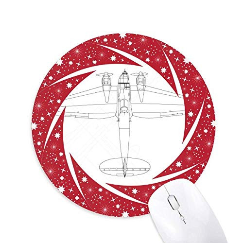 Aircraft Line Weapon Wheel Mouse Pad Round Red Rubber