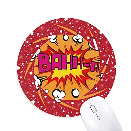 Boom Fire Clouds Wheel Mouse Pad Round Red Rubber