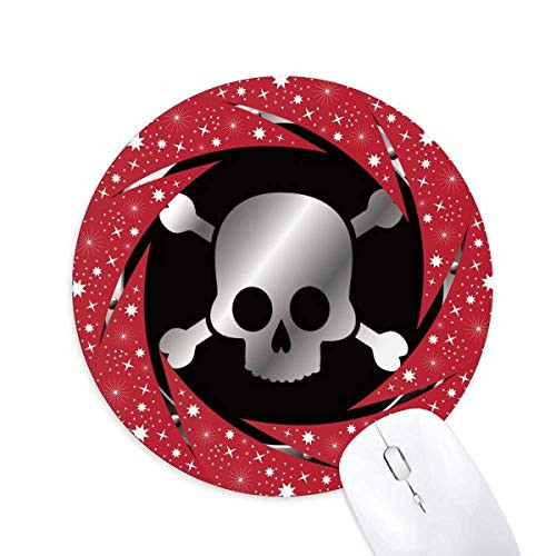 Logo Black Background Lethal Substance Wheel Mouse Pad Round Red Rubber