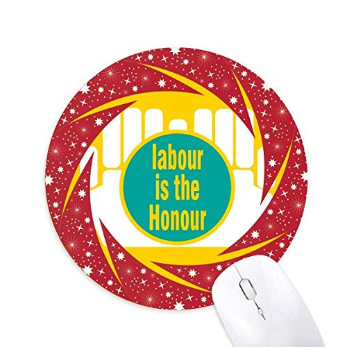 Labor Work Praise Wheel Mouse Pad Round Red Rubber