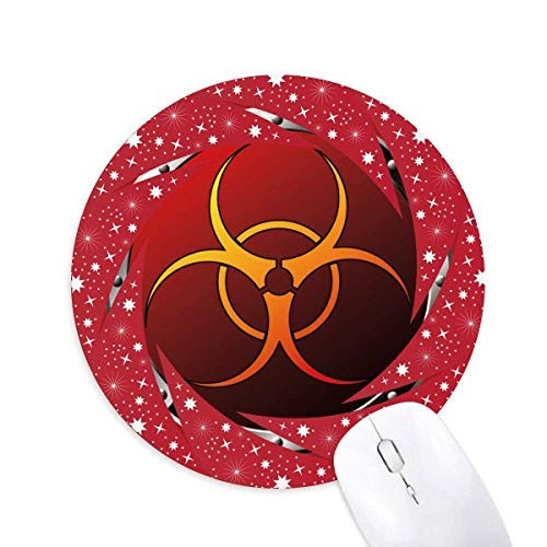 Logo Hazardous Substance Wheel Mouse Pad Round Red Rubber