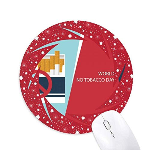 Logo Left Cigarettes are Not Allowed World No Tobacco Day Wheel Mouse Pad Round Red Rubber