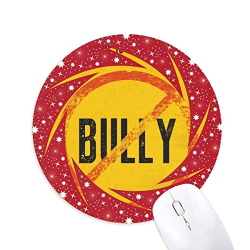 Logo No Bully Wheel Mouse Pad Round Red Rubber
