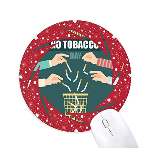 Logo Throw Away The Cigarette Wheel Mouse Pad Round Red Rubber