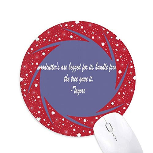 Qoutes Healing Sentences Woodcutten Axe Tree Wheel Mouse Pad Round Red Rubber