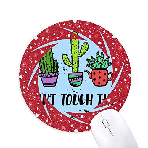 Can't Approach This Cactus Wheel Mouse Pad Round Red Rubber