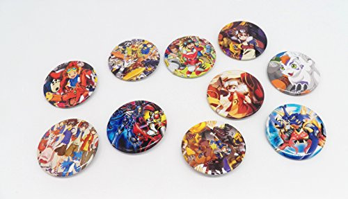 10 Digimon Digital Monsters  and  Characters Plastic Button Set ~1.75" Big~