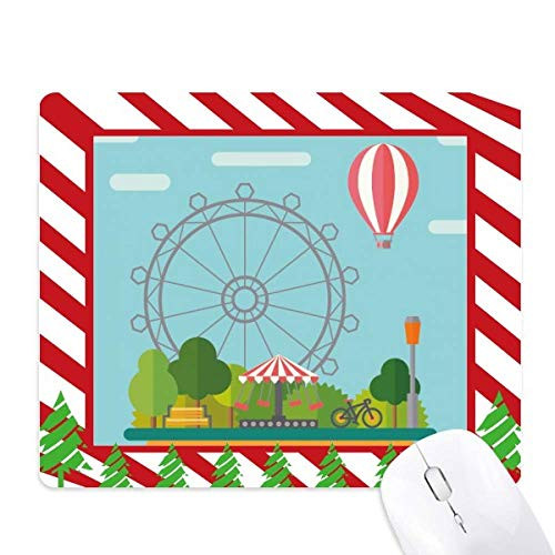 Ferris Wheel Balloon Amusement Park Mouse Pad Candy Cane Rubber Pad Christmas Mat