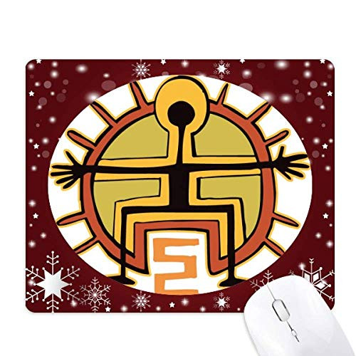 Egypt Figure Sun Totem Abstract Mouse Pad Winter Snowflake Rubber