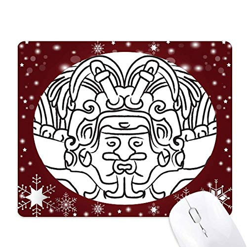 Egypt Figure Wings Fresco Asymmetric Mouse Pad Winter Snowflake Rubber