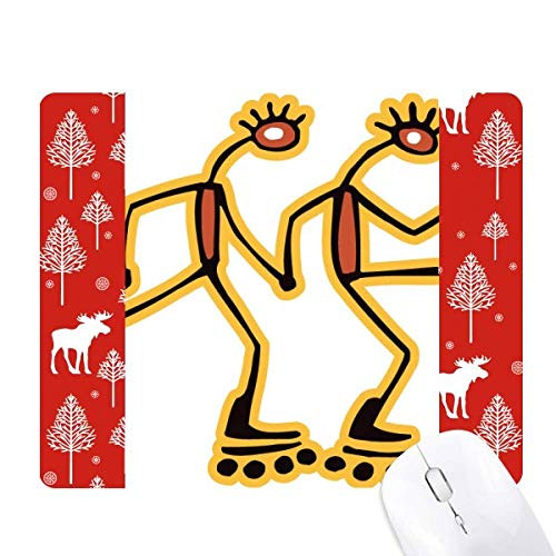 Egypt Figure Roller Skating Pattern Christmas Woods Forest Deer Elk Mouse Pad