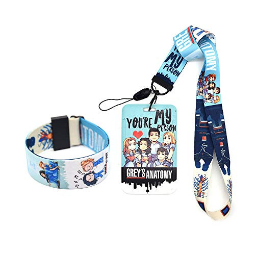 FTTLCUS Keychain Lanyard Grey's TV Show Merchandise Phone Lanyards Holder ID Badge Lanyards Wristlet Card Holder Gift for Grey's Fans