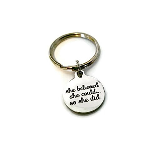 Moonstone Creations Believe Key Chain, She Believed she Could so she did Moonstone Creations Believe Key Chain, She Believed she Could so she did