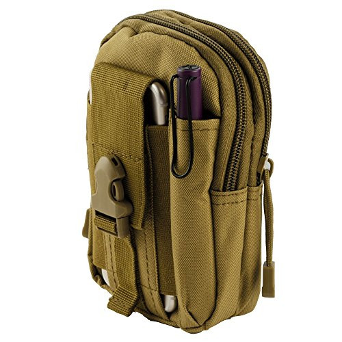 Google Pixel 2 / Pixel 2 XL Pouch - Tactical EDC MOLLE Utility Gadget Holder Pack Belt Clip Waist Bag Phone Carrying Holster - -Khaki- and Atom Cloth for Google Pixel 2 / Pixel 2 XL