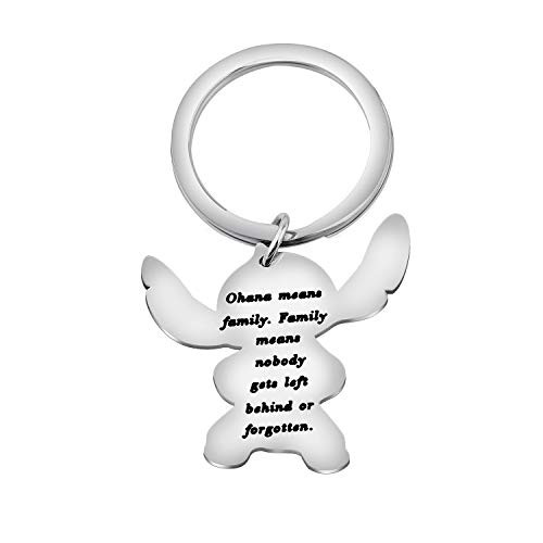ENSIANTH Ohana Keychain Ohana Means Family Hibiscus Charm Keychain Family Gift Best Friend Gift -OHANA Stitch Keychain- ENSIANTH Ohana Keychain Ohana Means Family Hibiscus Charm Keychain Family Gift Best Friend Gift -OHANA Stitch Keychain-