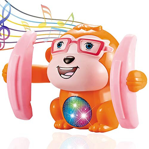 FANSIDI Baby Toys 6 to 12 Months Musical Toys Dancing Monkey with 360°Roll and Glow, Touch and Voice Control Music and Light Baby Toys 3-6 Months Crawling Toys for Baby Boy Girl Gifts - Orange FANSIDI Baby Toys 6 to 12 Months Musical Toys Dancing Monkey with 360°Roll and Glow, Touch and Voice Control Music and Light Baby Toys 3-6 Months Crawling Toys for Baby Boy Girl Gifts - Orange