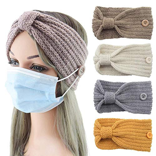 Hair band for women Headbands with Buttons Head Wraps Nurse Hairbands Ear Protection Holder Stretchy Sports Yoga Button Elastic Knotted Headwraps for Women Men -A 5PCS- Hair band for women Headbands with Buttons Head Wraps Nurse Hairbands Ear Protection Holder Stretchy Sports Yoga Button Elastic Knotted Headwraps for Women Men -A 5PCS-