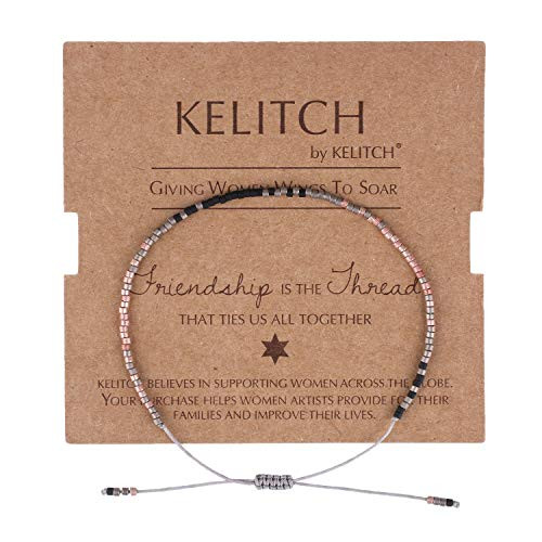 KELITCH Women Crystal Friendship Bracelets Handmade New Miyuki Beads Charm Bracelets Bangles