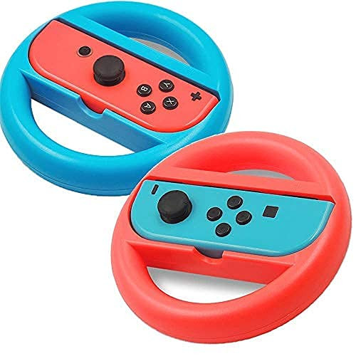 2 Pack Racing Steering Wheel Games Steering Wheels, Compatible for Nintendo Switch Joy Con Mario Kart