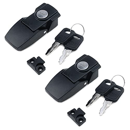 MY MIRONEY 2 Set 2.99" Concealed Toggle Latch Black Spring Loaded Toggle Clamps Lock Zinc Alloy Draw Buckle Latches Hasp with Keys and Screws for Cabinet,Case,Tool Box