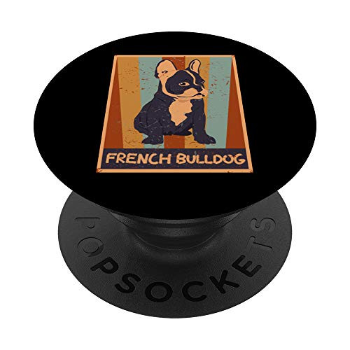 70s Vintage Frenchie Clothes Gift Retro French Bulldog PopSockets Grip and Stand for Phones and Tablets