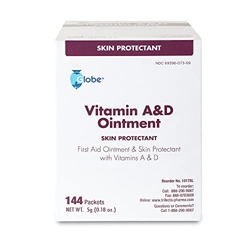 Globe Vitamin A and D Ointment - First Aid and Skin Protectant with Vitamins A and D - 5g Packets, 144-Packets Box- Lanolin and Petrolatum Formula- for Men, Women and Baby Skin - Made in The USA Globe Vitamin A and D Ointment - First Aid and Skin Protectant with Vitamins A and D - 5g Packets, 144-Packets Box- Lanolin and Petrolatum Formula- for Men, Women and Baby Skin - Made in The USA