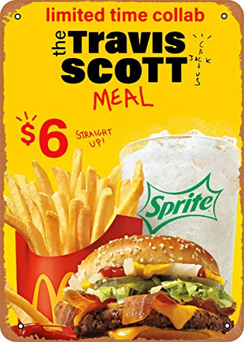 EICOCO Travis Scott The Travis Scott Meal Plaque Poster Metal Tin Sign 8" x 12" Vintage Retro Wall Decor