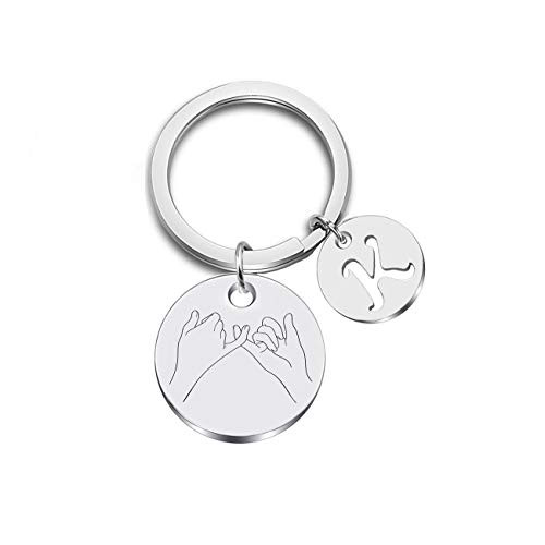 JJTZX Pinky Promise Keychain Pinky Swear Keyring Best Friend Keychain Silver Initial Keychain Best Friends Promise Gift -K- JJTZX Pinky Promise Keychain Pinky Swear Keyring Best Friend Keychain Silver Initial Keychain Best Friends Promise Gift -K-