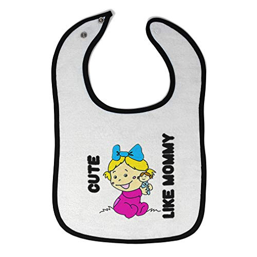 Toddler  and  Baby Bibs Burp Cloths Girl Holding Doll Cute Like Mommy Mom Mothers Me and Cotton Items for Boy Gifts Ad White Black Design Only Toddler  and  Baby Bibs Burp Cloths Girl Holding Doll Cute Like Mommy Mom Mothers Me and Cotton Items for Boy Gifts Ad White Black Design Only