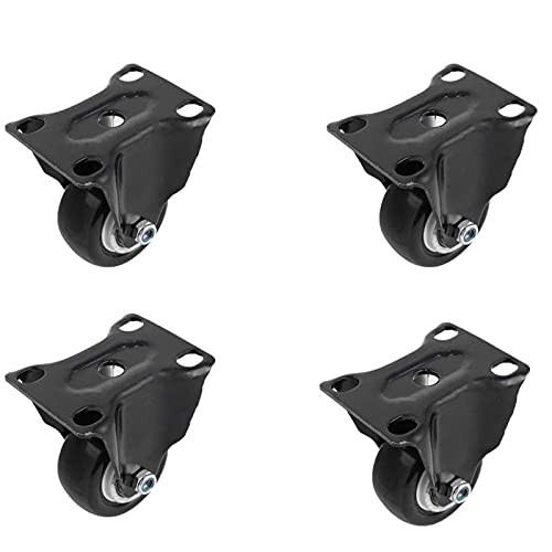 Luomorgo 4 Pcs Rigid Fixed Top Plate Caster Wheels Non-Swivel Top Plate Casters