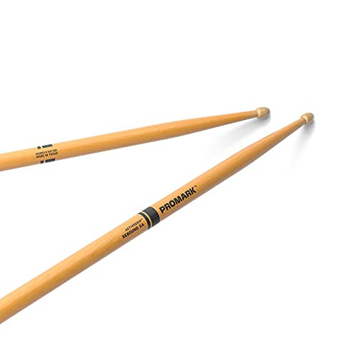 ProMark Rebound 5A ActiveGrip Clear Hickory Drumsticks, Acorn Wood Tip, One Pair