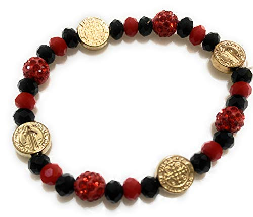 Red Saint Benedict Stretch Bracelet. Pulsera de San Benito de Elastico Red Saint Benedict Stretch Bracelet. Pulsera de San Benito de Elastico