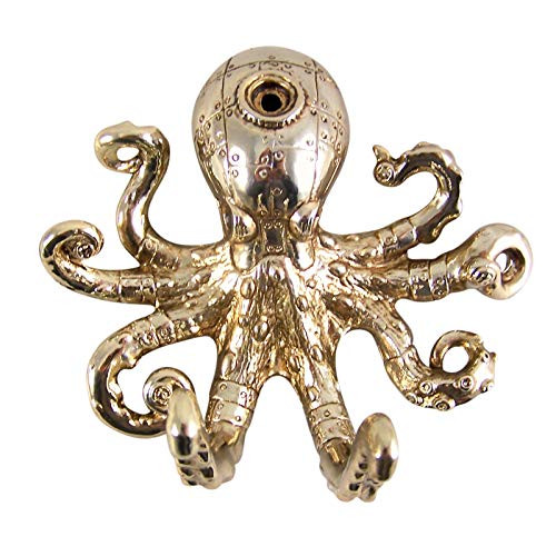 Antique Gold Tone Steampunk Octopus Wall Hook Figurine, 5 Inch Antique Gold Tone Steampunk Octopus Wall Hook Figurine, 5 Inch