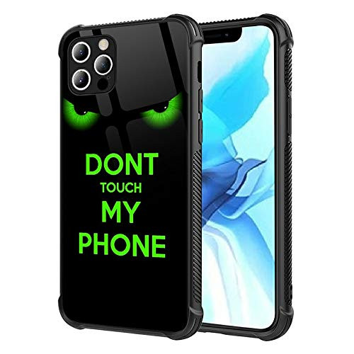 iPhone 12 Pro Max Case,Green Dont Touch My Phone for Girls Womens,Pattern Design Shockproof Anti-Scratch Case for Apple iPhone 12 Pro Max 6.7-inch Green Dont Touch My Phone