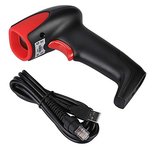 Yencoly 1D Scanner, Wired Red Handheld USB Bar Code Scanner 1D Scanning Gun Barcode Reader Scanner scanners Barcode Reader Scanner-Red-