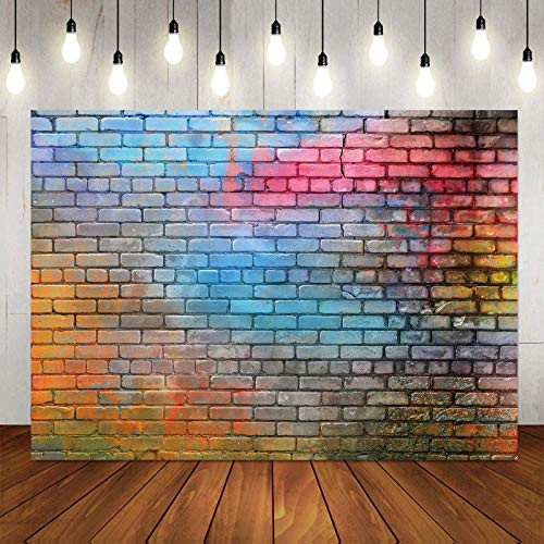 LTLYH 6x4ft Colorful Brick Wall Photo Backdrop Baby Birthday Wedding Party Photography Background Decor Studio Photo Booth A081