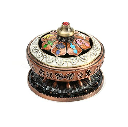 Tibetan Incense Burner, Incense Burner Holder, Incense Tower Stick Cone Coil Holder for Stick/Coil/Cone/Tower/Powder Incense - SMALL Size for Yoga, Meditation, Home Decoration, Ornaments (Copper)
